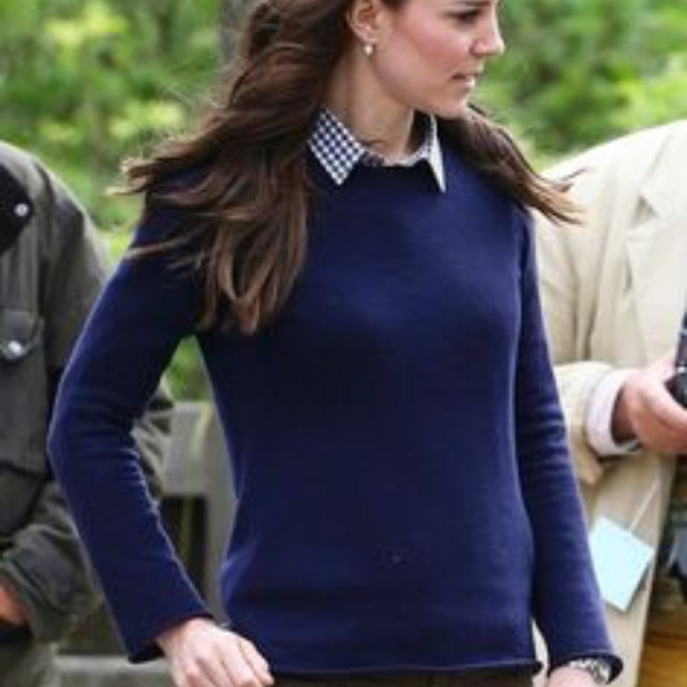J.crew navy cashmere sweater ASO Kate Middleton